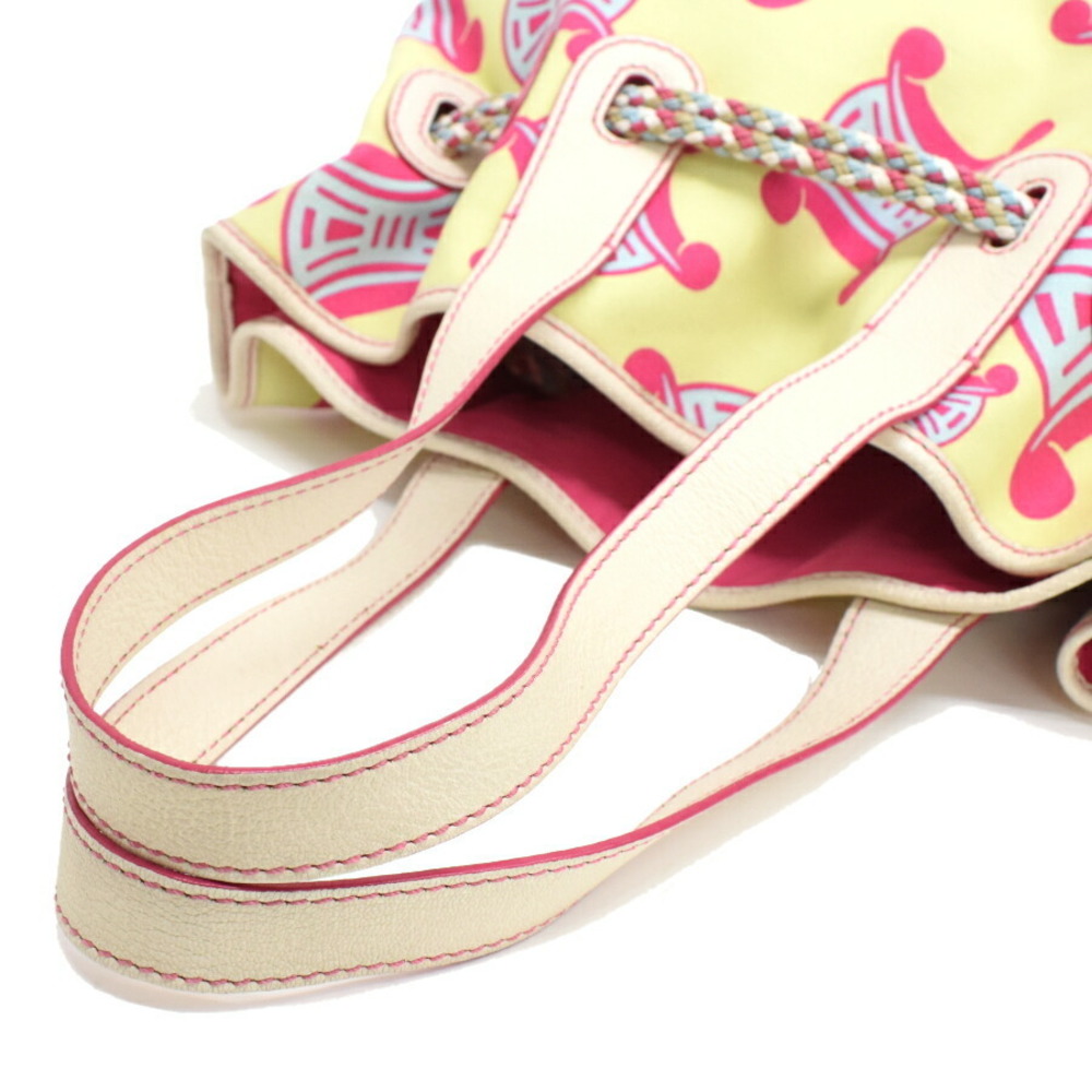 Celine Triomphe Leather Drawstring Shoulder Tote … - image 7